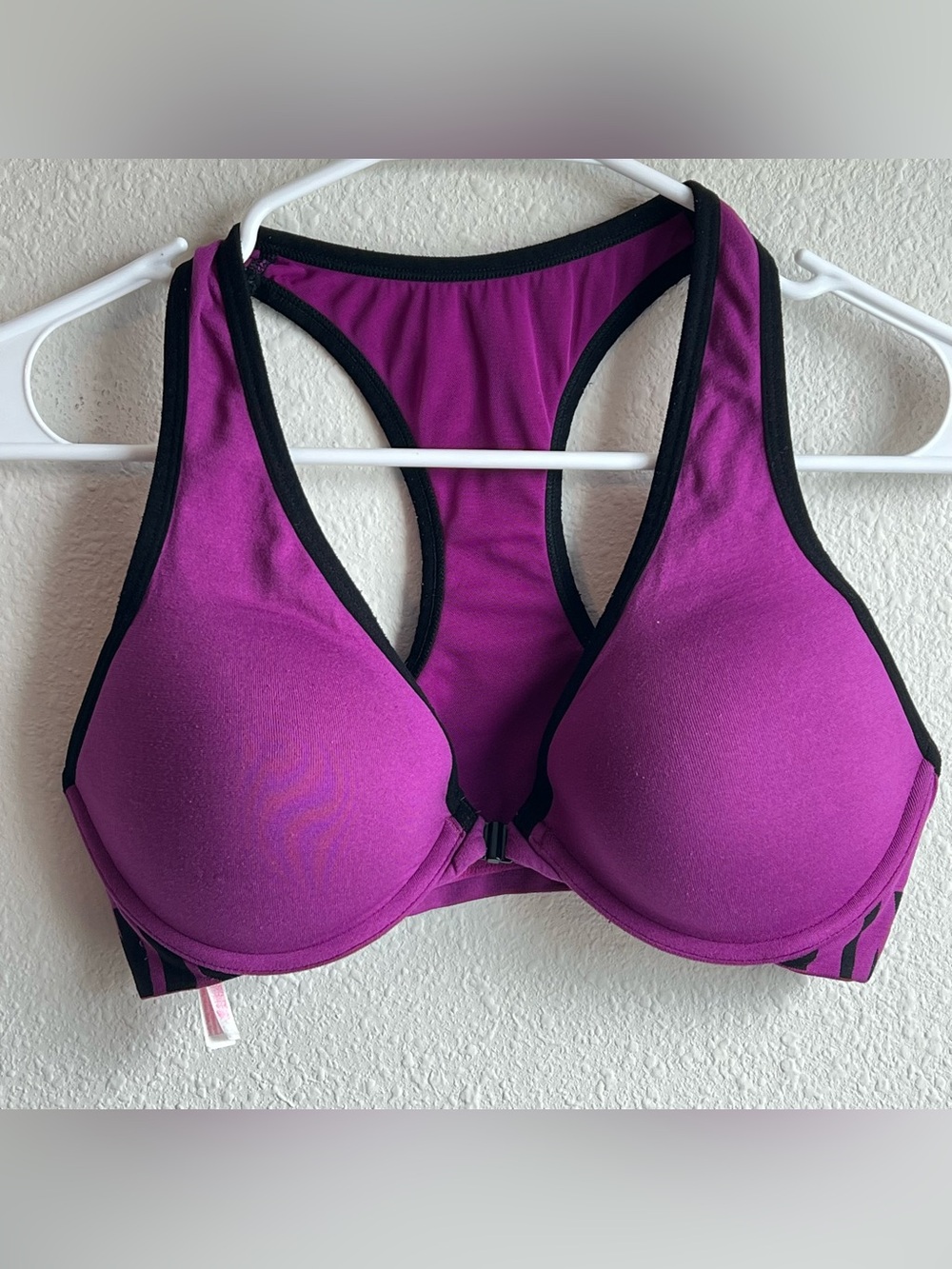 PINK Victoria's Secret Magenta Cool & Comfy Push Up Sports Racerback Bra 34D